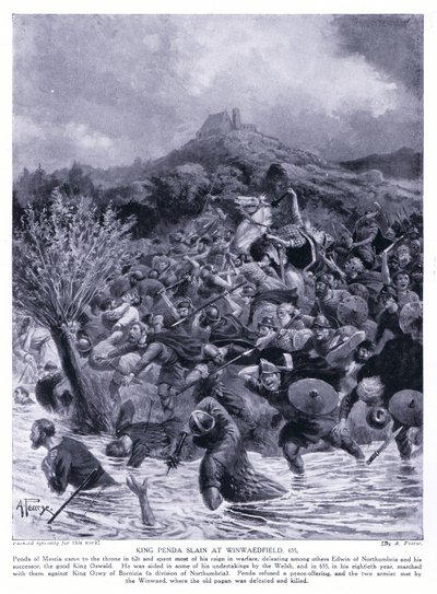 King Penda Slain at Winwaedfield AD655, 1920